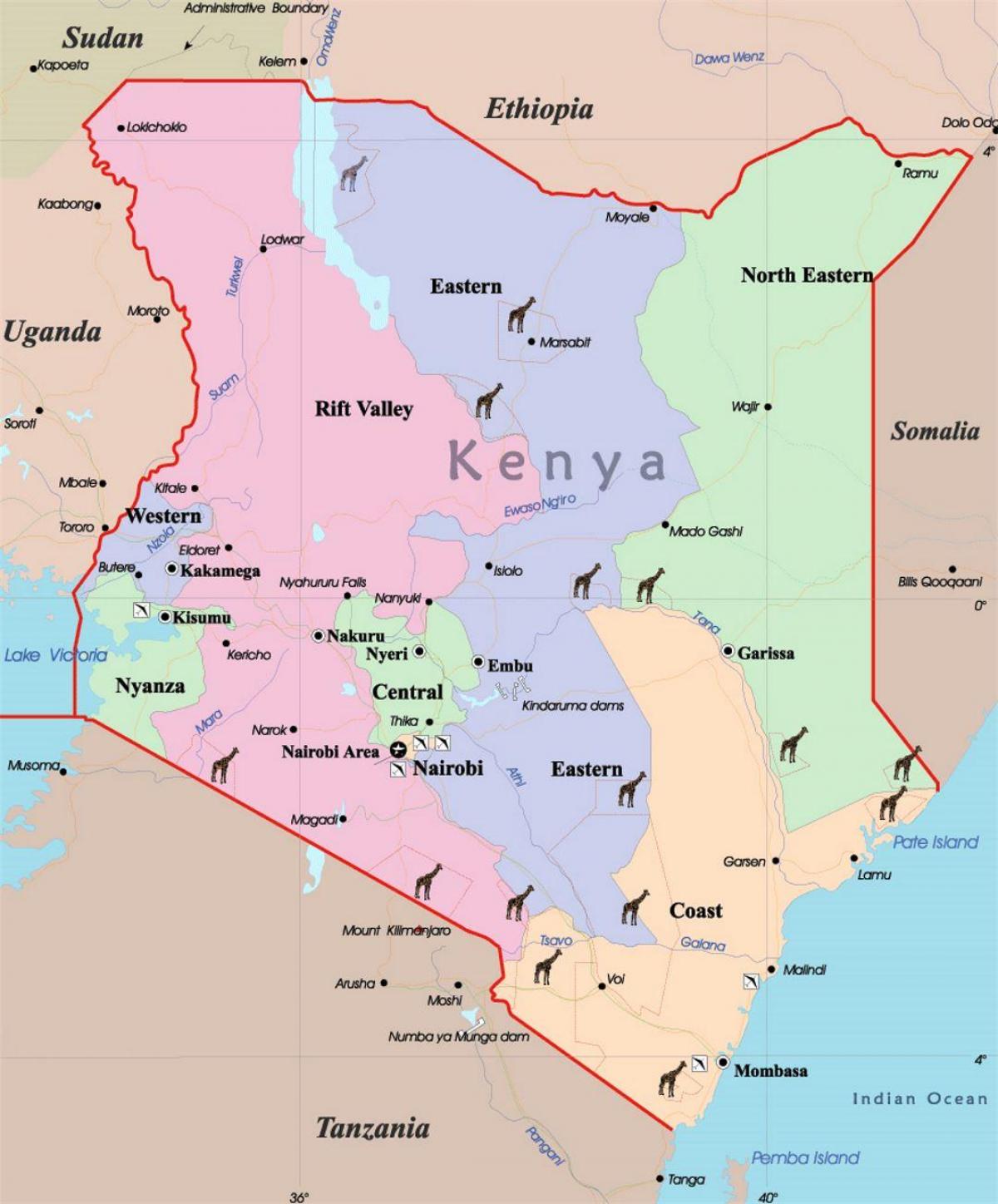 malaking mapa ng Kenya