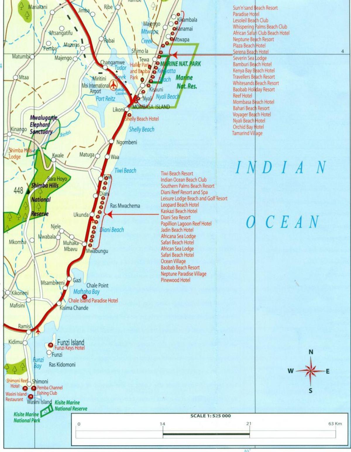 mapa ng Kenyan baybayin
