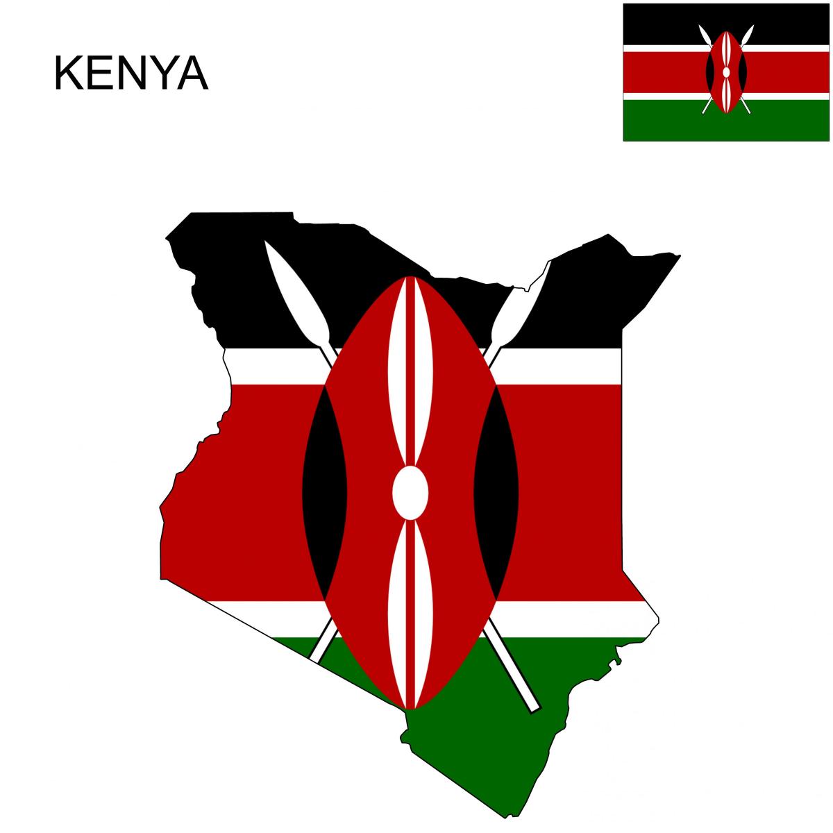 mapa ng Kenya bandila