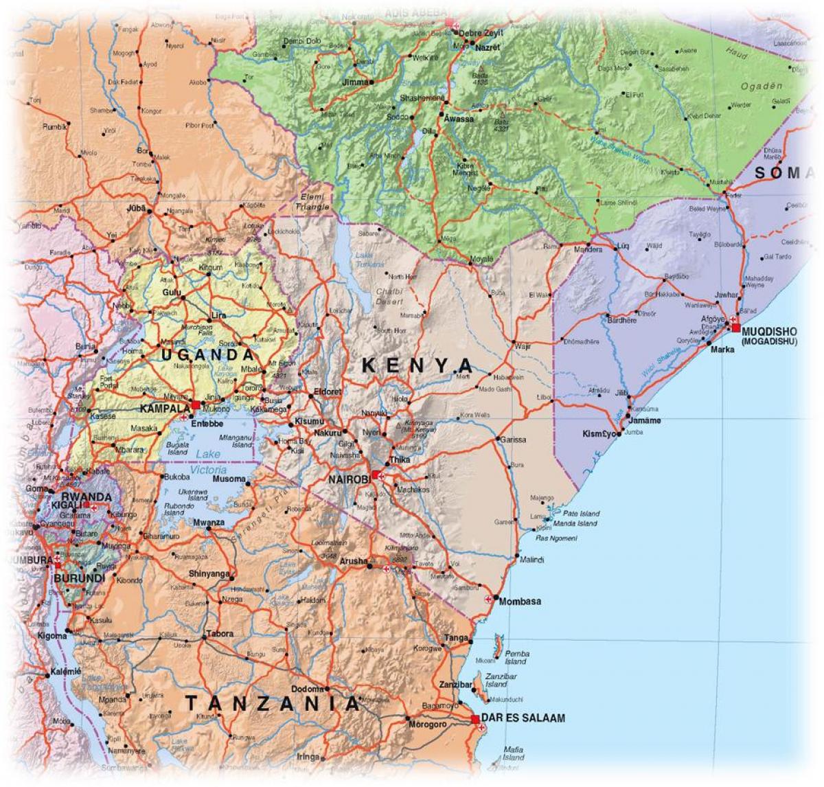 mapa ng Kenya highlands