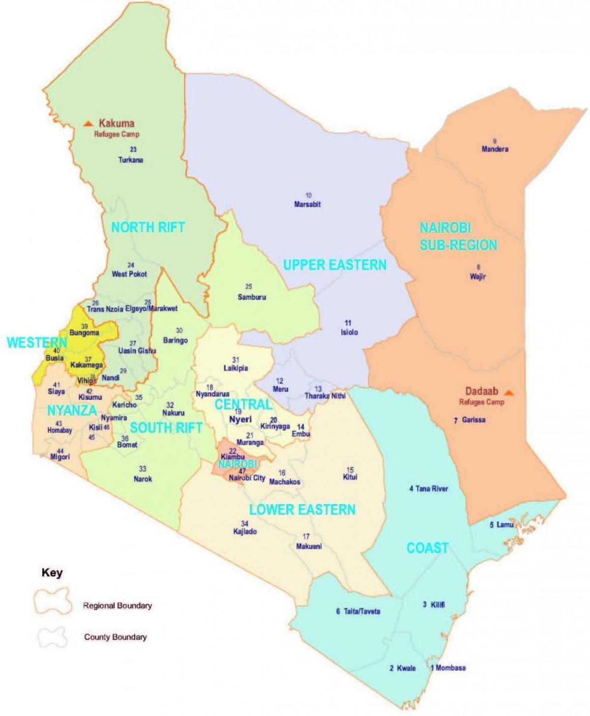 mapa ng Kenya relihiyon