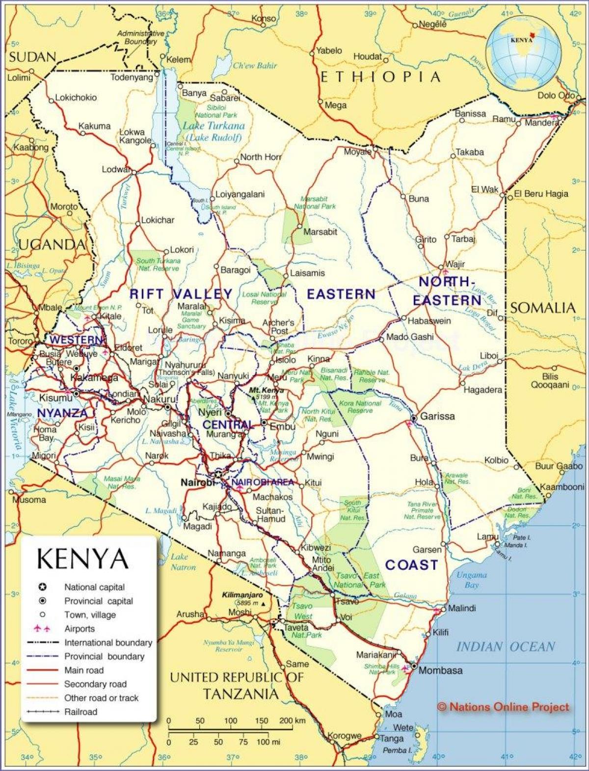 mapa ng mga internasyonal na mga Kenya