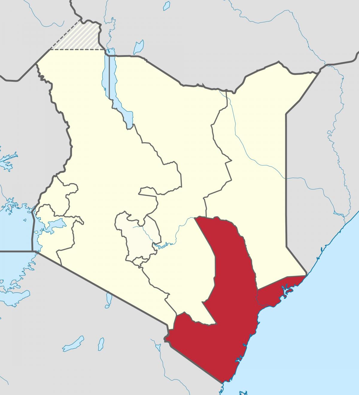 mapa ng baybayin na lalawigan ng Kenya