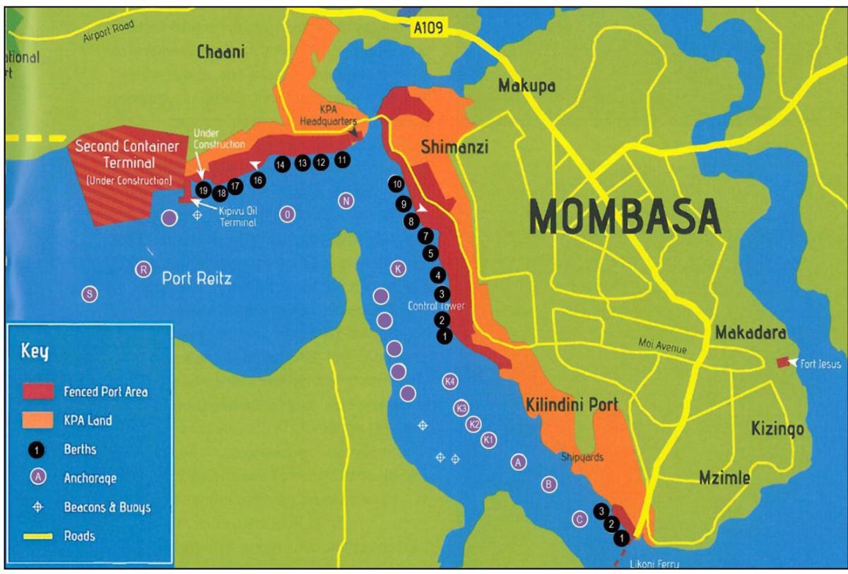 mapa ng Kenya, mombasa