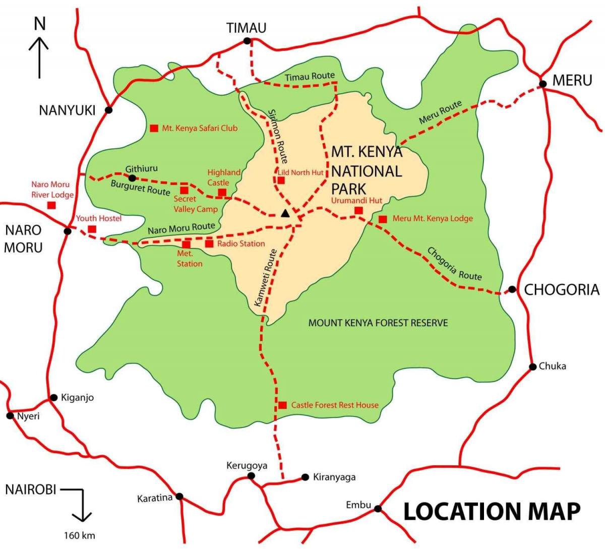 mapa ng mount Kenya