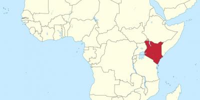 Mapa ng africa pagpapakita ng Kenya