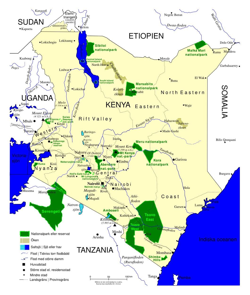 mapa ng Kenya ibon