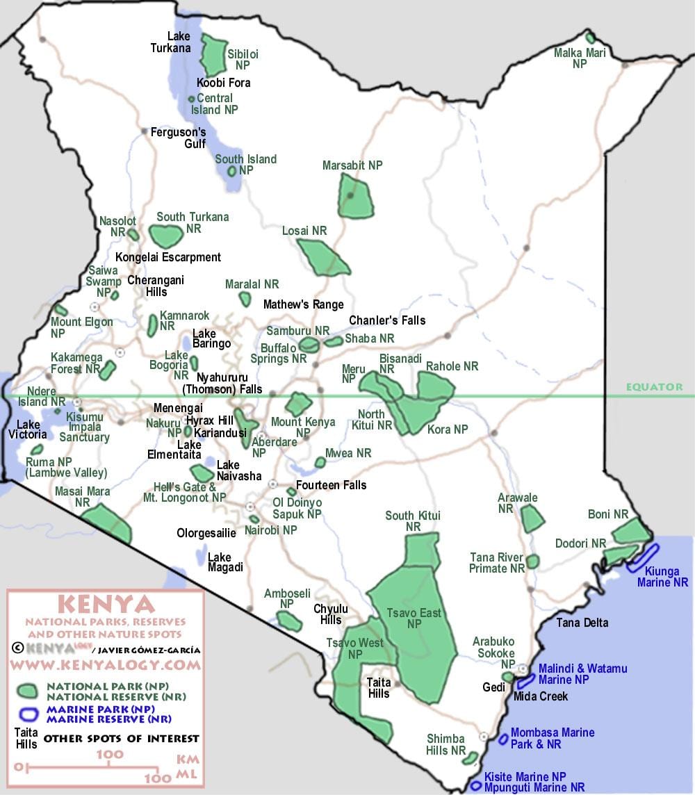 mapa ng Kenya safari