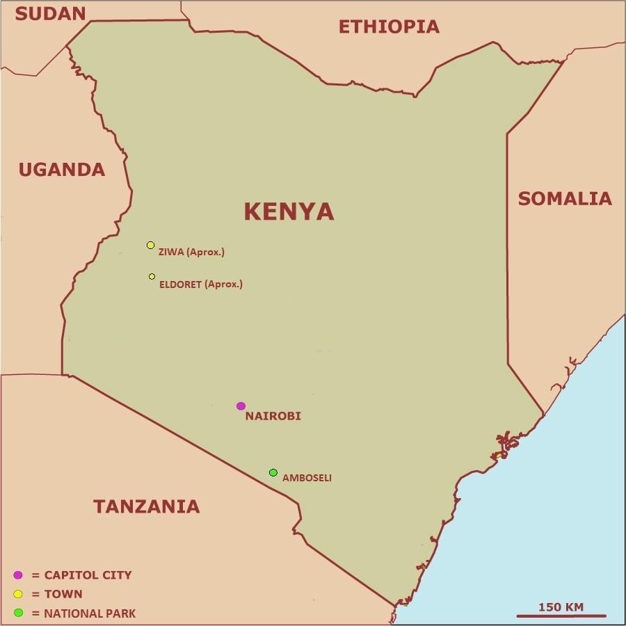 mapa ng mga simpleng mapa ng Kenya