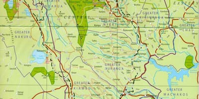 Mapa ng gitnang Kenya