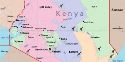 Malaking mapa ng Kenya