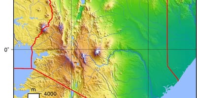 Kenya elevation mapa