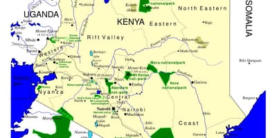 Mapa ng Kenya ibon