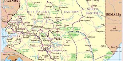 Kenya detalyadong mga mapa ng kalsada