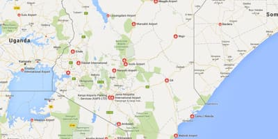 Mapa ng mga paliparan sa Kenya