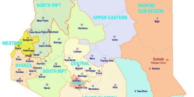 Mapa ng Kenya relihiyon