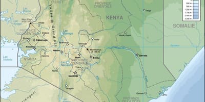 Kenya relief map