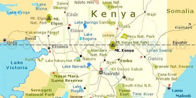 Kenya pinupuntahan ng mga turista mapa