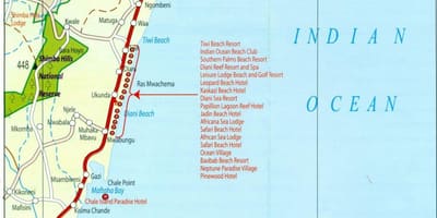 Mapa ng Kenyan baybay-dagat