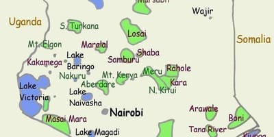Mapa ng lawa sa Kenya