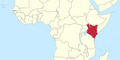 Mapa ng africa sa Kenya na naka-highlight