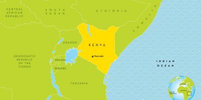 Nairobi sa Kenya sa mapa