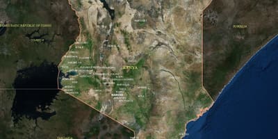 Mapa ng satellite mapa ng Kenya